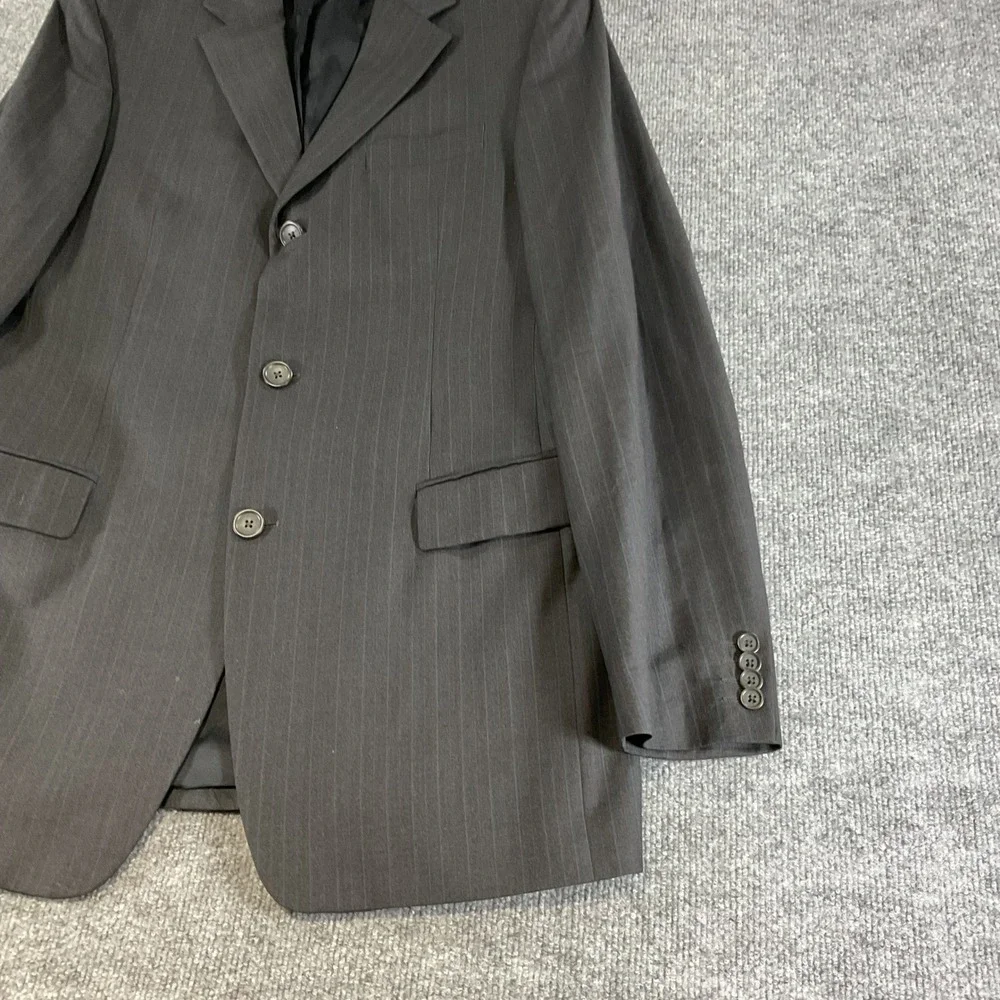 Banana Republic Modern Mens Blazer 42L Wool Charcoal Gray Pinstripe 3 Button Sui
